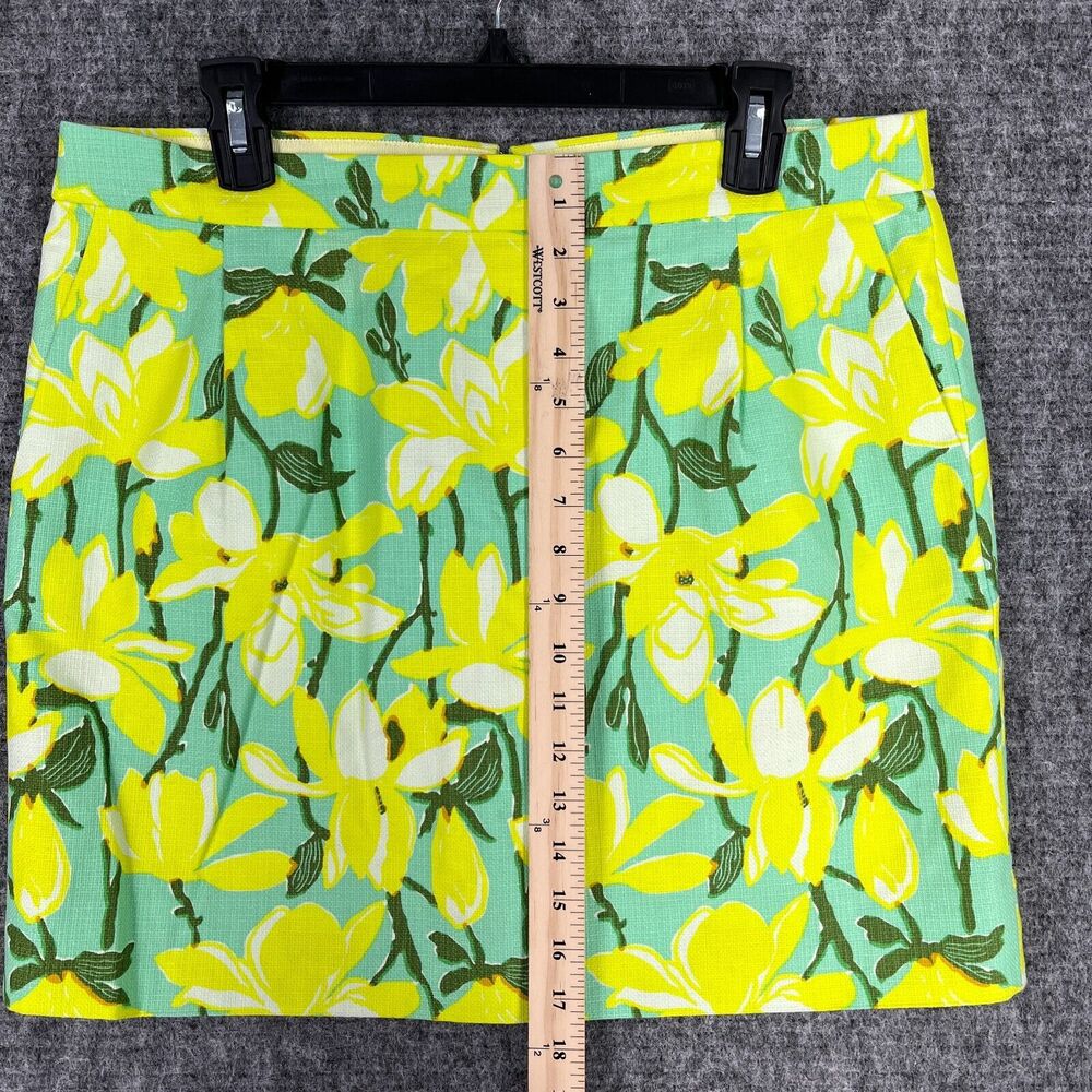 J CREW SKIRT WOMENS 12 GREEN MINI SHORT FLORAL LINED BUSINESS CASUAL WOVEN - Picture 8 of 11